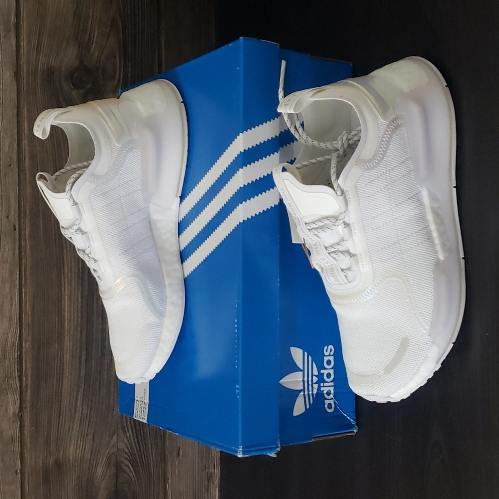 New Adidas NMD White Iridescent Sneakers Casual Streetwear Everyday Shoes